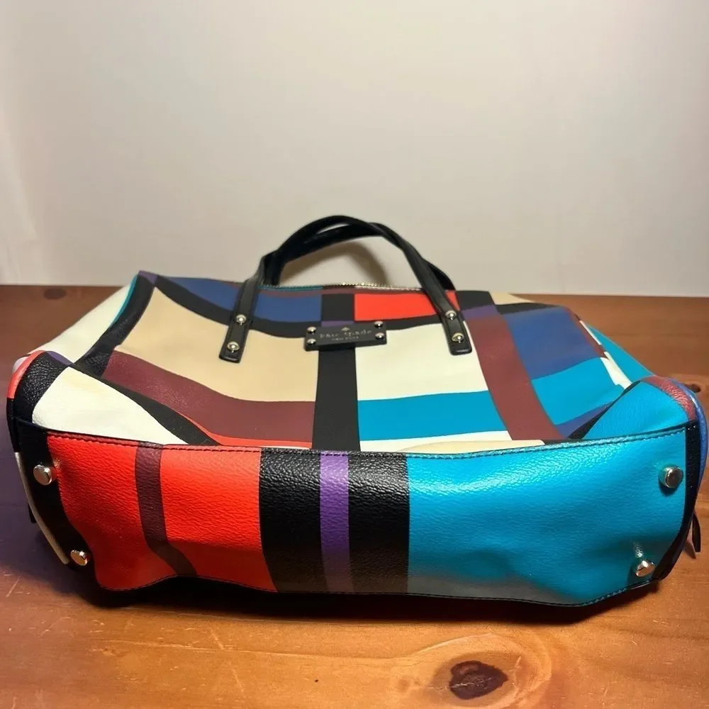 Kate Spade Perry Street Shawna handbag colorblock handbag leather plaid